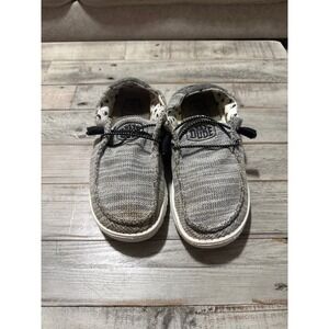 Hey Dude Wendy Stretch Yin Yang Grey Marl Slip On Loafers Shoes Womens 8